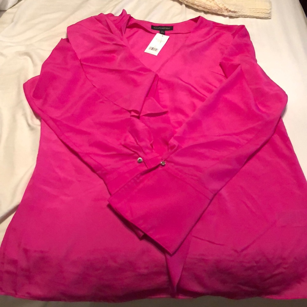 Banana republic bright pink blouse